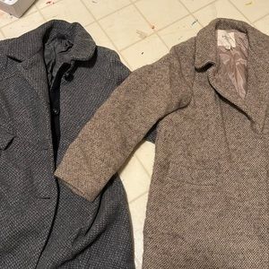 2 Zara Kids Pea Coats, grey and beige